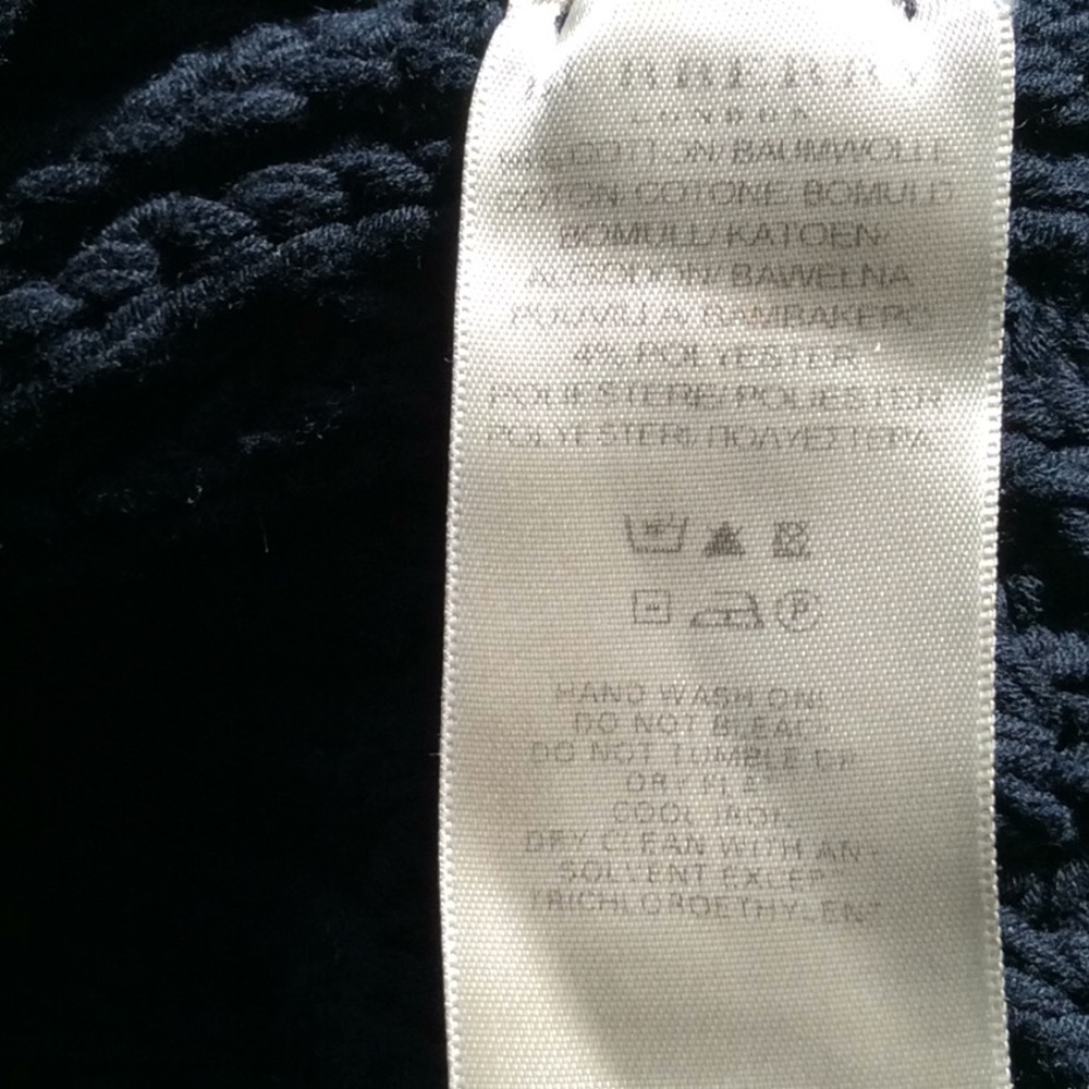 VTG Navy Burberry Unisex Cotton Crewneck Sweater Large - Picture 9 of 16
